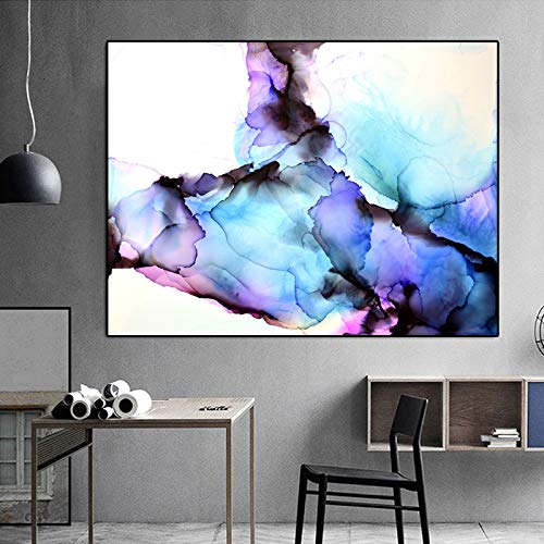 YHZSML Pinturas sobre Lienzo Impresión de Acuarela Abstracta Cuadros de Pared para Cuadros de Sala de Estar Carteles e Impresiones Decorativos para el hogar 60x90cm