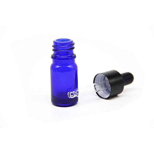 Yizhao Azul Frasco Cuentagotas Cristal 10ml, Botellas Cuentagotas con [Pipeta Cuentagotas Cristal], para Aceite Esencial, Masaje,Fragancia, Aromaterapia, Laboratorio, E-Líquidos - 12Pcs