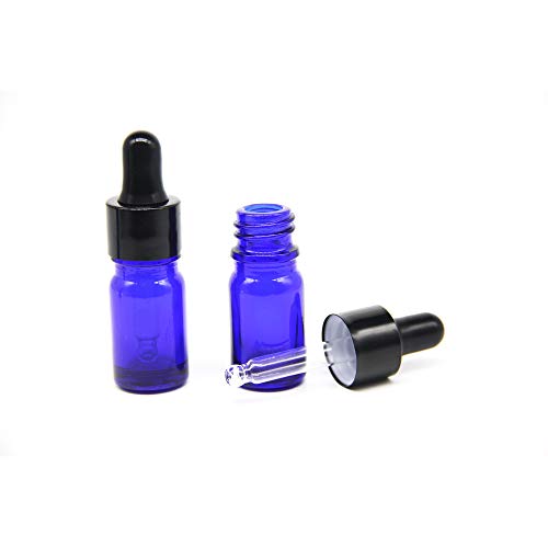 Yizhao Azul Frasco Cuentagotas Cristal 10ml, Botellas Cuentagotas con [Pipeta Cuentagotas Cristal], para Aceite Esencial, Masaje,Fragancia, Aromaterapia, Laboratorio, E-Líquidos - 12Pcs
