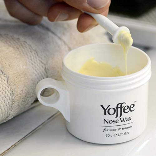 Yoffee Nose Wax, el kit Original con cera y aplicadores - Depilación nariz y orejas, con cera de abeja natural, Seguro, rápido e indoloro, Elimina vello nasal, fácil de usar con 10 palillos aplicadores, 50g.