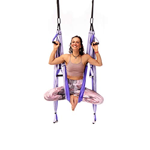 YOGABODY Yoga Trapeze (Oficial) con DVD, Color Lila - Yoga Aéreo
