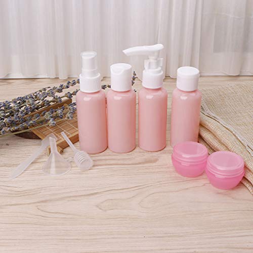Youliy - Paquete de botellas de viaje para cosméticos portátiles - Descuento especial - Pulverizador para crema y crema - Herramientas líquidas rosa