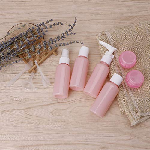 Youliy - Paquete de botellas de viaje para cosméticos portátiles - Descuento especial - Pulverizador para crema y crema - Herramientas líquidas rosa