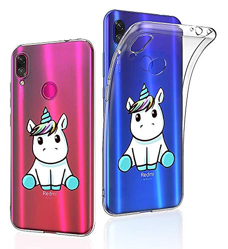 Young Ming (3 Pack) Funda Para Xiaomi Redmi Note 7/ Redmi Note 7 Pro, Transparente Ultrafina Carcasa Case Cover, Unicornio