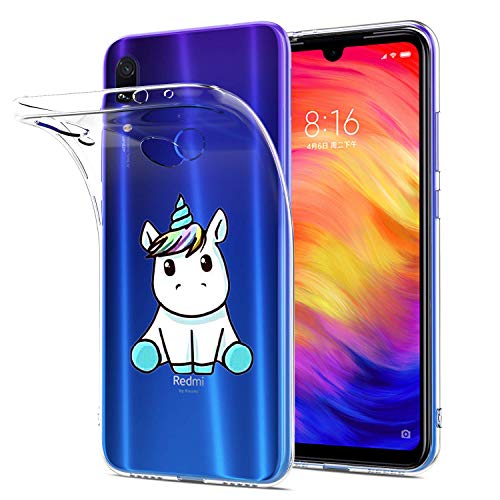 Young Ming (3 Pack) Funda Para Xiaomi Redmi Note 7/ Redmi Note 7 Pro, Transparente Ultrafina Carcasa Case Cover, Unicornio