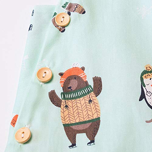 YWLINK Mono De Bebe NiñA NiñO,Verano Mameluco De ImpresióN Lindo Dibujos Animados Sin Mangas Conjuntos Traje De Rastreo Vestido De NiñA para Bautizo Casual CóModo Edad(Y-Verde,18-24 meses/100)