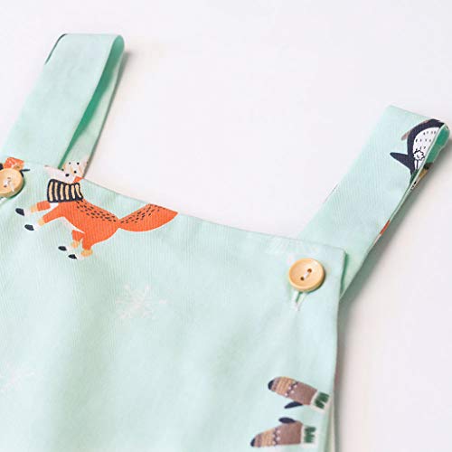 YWLINK Mono De Bebe NiñA NiñO,Verano Mameluco De ImpresióN Lindo Dibujos Animados Sin Mangas Conjuntos Traje De Rastreo Vestido De NiñA para Bautizo Casual CóModo Edad(Y-Verde,18-24 meses/100)