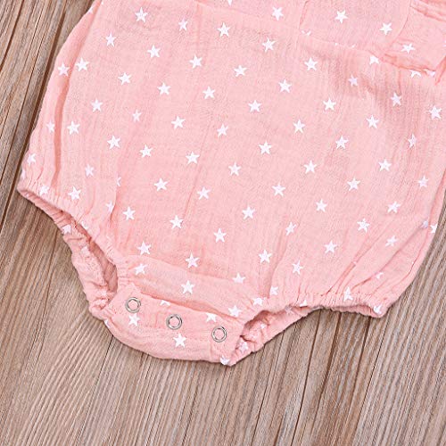 YWLINK Mono Ropa Infantil para BebéS ReciéN Nacidos,4 De Julio,Estampado De Estrellas,Trajes De Traje De Mameluco Mezcla De AlgodóN Ocio Y Confort Regal(Rosado,0-6 meses/70)
