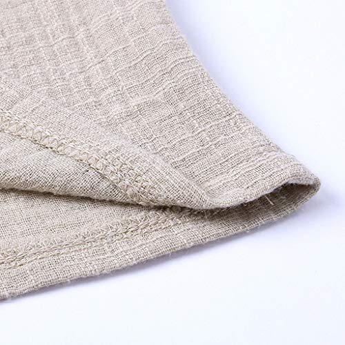 YWLINK♥Mono De Bebe Verano NiñOs NiñAsCamiseta Sin Mangas De Lino De Manga Corta Traje De Rastreo+Encaje Pantalones Cortos Moda Casual Lindo Vestido Bautizo Ropa De Bebe(Beige,6-12 meses/80)