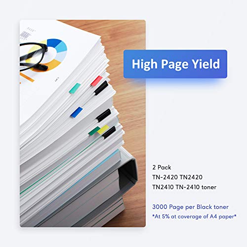 Zambrero TN-2420 TN2420 Cartucho Tóner Compatible para Brother MFC-L2710DN MFC-L2710DW MFC-L2730DW MFC-L2750DW DCP-L2550DN DCP-L2530DW DCP-L2510D HL-L2375DW HL-L2370DN HL-L2350DW (2 Negro)