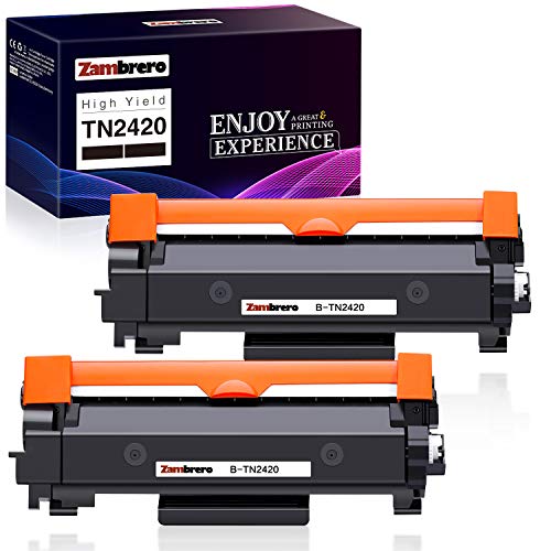 Zambrero TN-2420 TN2420 Cartucho Tóner Compatible para Brother MFC-L2710DN MFC-L2710DW MFC-L2730DW MFC-L2750DW DCP-L2550DN DCP-L2530DW DCP-L2510D HL-L2375DW HL-L2370DN HL-L2350DW (2 Negro)