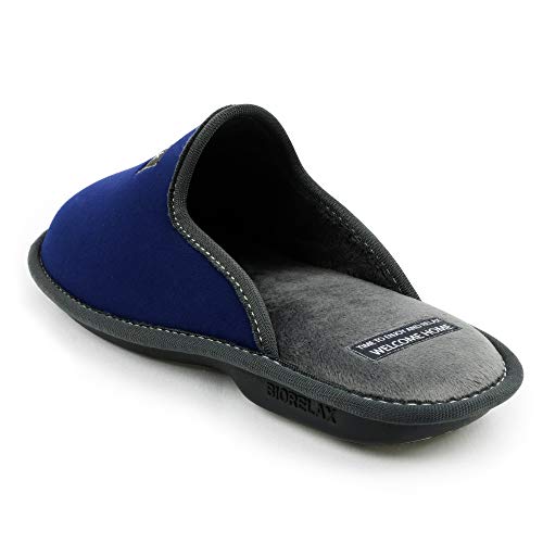 Zapatillas de Estar por casa Hombre/Mujer. Slippers para Verano e Invierno/Pantuflas cómodas, Resistentes, Transpirables y de Interior Suave. Suela de Goma Antideslizante (43 EU, Azul)