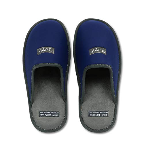 Zapatillas de Estar por casa Hombre/Mujer. Slippers para Verano e Invierno/Pantuflas cómodas, Resistentes, Transpirables y de Interior Suave. Suela de Goma Antideslizante (43 EU, Azul)