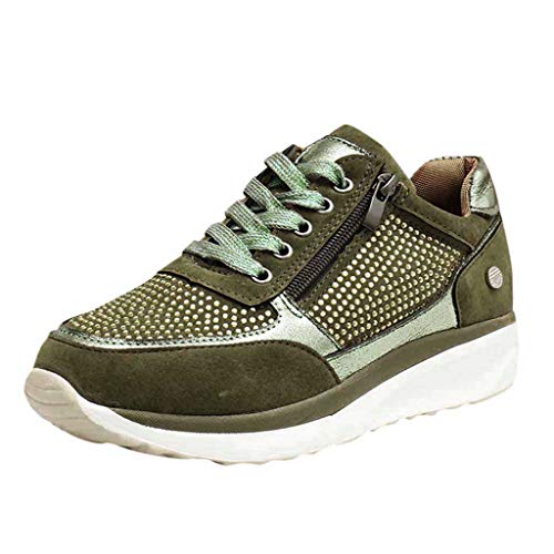 Zapatillas De Mujer Plataforma De CuñA Zapatos Casuales De Diamantes De ImitacióN De Plataforma Zapatillas con Cremallera Comodidad Antideslizante Zapatos De Trekking MontañIsmo Zapatos Al Aire Libre