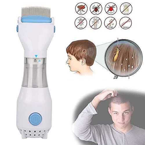 ZCY EléCtrico Peine Antipulgas Aspirador del Pelo Cepillo Limpiador De Piojos Herramienta De La Limpieza Profesional De Los Piojos,con Reemplazable Filte,EU