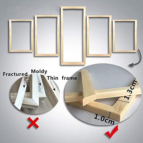 zeo Qi Lin Zou Arte Moderno para decoración del hogar Herramientas de peluquería Tijeras maquinilla de Afeitar salón de Belleza Decoración hogareña-5 Piezas Enmarcado de Madera-（40x60 40x80 40x100cm）