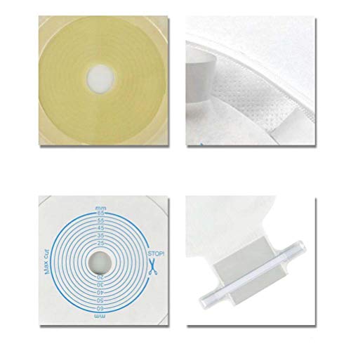 ZHANGZHIYUA Bolsas de colostomía Sistema de una Sola Pieza Bolsa de ileostomía, Suministros de colostomía Productos médicos Bolsa drenable para Adaptarse a 20-65MM 10Pcs