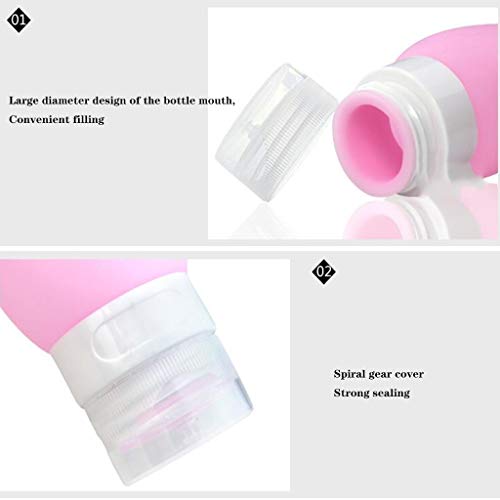 Zhou Embotellado de champú de Viaje, Kit de clasificación cosmética de Gel de sílice Embotellado de Botella: Botella vacía portátil pequeña aprobada for Equipaje de Mano YAN