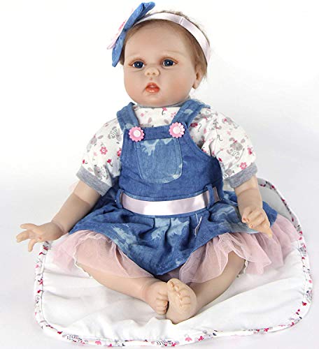 ZIYIUI 22" 55 cm Realista bebe Reborn Muñeca Vinilo Suave Silicona Niña Reborn Muñecos bebé Regalo de cumpleaños