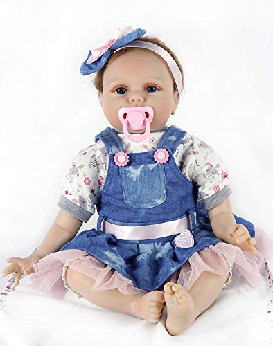 ZIYIUI 22" 55 cm Realista bebe Reborn Muñeca Vinilo Suave Silicona Niña Reborn Muñecos bebé Regalo de cumpleaños