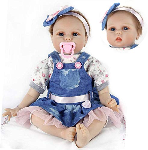 ZIYIUI 22" 55 cm Realista bebe Reborn Muñeca Vinilo Suave Silicona Niña Reborn Muñecos bebé Regalo de cumpleaños