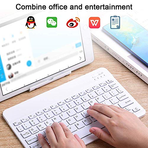 Zjcpow Universal Delgado portátil inalámbrico Bluetooth 7-Colors Teclado retroiluminado con Construido en la batería Recargable de 10 Pulgadas Negro xuwuhz