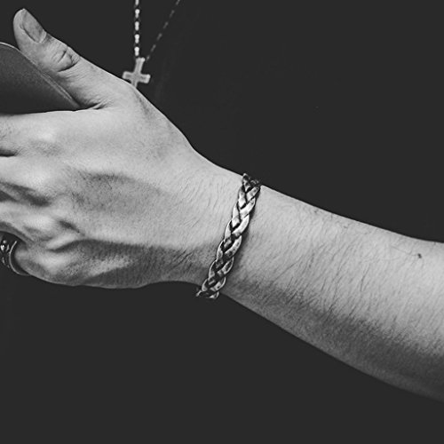 ZMLSXU Pulsera Twist Moda Retro Titanium Acero Cadena de Mano Apertura Simple Personalidad Brazalete para Tus Amigos (Color : Silver B)