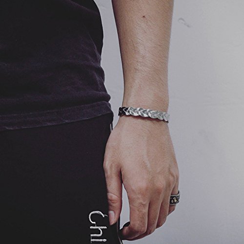 ZMLSXU Pulsera Twist Moda Retro Titanium Acero Cadena de Mano Apertura Simple Personalidad Brazalete para Tus Amigos (Color : Silver B)