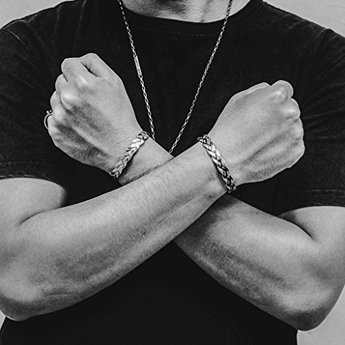 ZMLSXU Pulsera Twist Moda Retro Titanium Acero Cadena de Mano Apertura Simple Personalidad Brazalete para Tus Amigos (Color : Silver B)