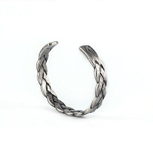 ZMLSXU Pulsera Twist Moda Retro Titanium Acero Cadena de Mano Apertura Simple Personalidad Brazalete para Tus Amigos (Color : Silver B)
