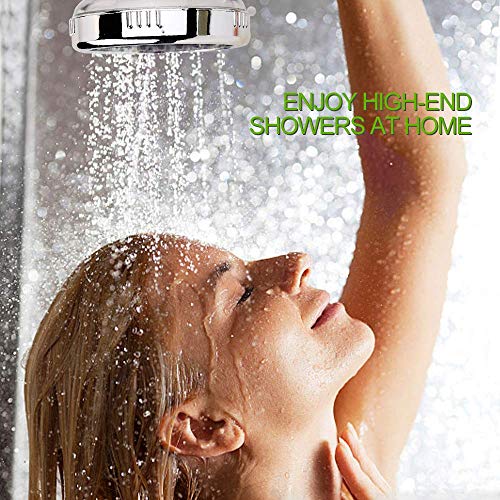 Zorara - Alcachofa de ducha ionic, filtro iónico, agua suave, 3 tipos de chorro, ahorro de agua, alcachofa de ducha para masaje (transparente)