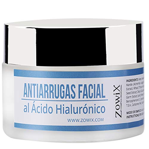 ZOWIX Crema Facial Antiarrugas para Piel Seca y Mixta. Crema Antiedad, Hidratante y Nutritiva con Acido Hialuronico. Mujer y hombre. Sin Parabenos. 50 ml