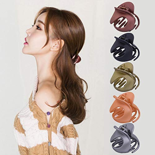 ZOYLINK Clips De MandíBula, 5Pcs/6Pcs/8Pcs Pinzas para El Cabello Vintage Simple Irregular Antideslizante Garra Clips Accesorios para El Cabello para Mujeres (8)