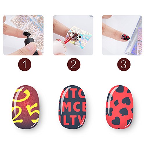 ZWOOS 288 Piezas Diseños de Vinilos de Uñas Set de Hojas de Pegatinas de Plantillas de Uñas para Diseño de Arte de Uñas, 24 Hojas