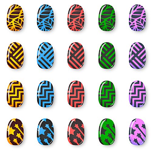 ZWOOS 288 Piezas Diseños de Vinilos de Uñas Set de Hojas de Pegatinas de Plantillas de Uñas para Diseño de Arte de Uñas, 24 Hojas