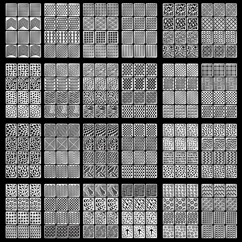 ZWOOS 288 Piezas Diseños de Vinilos de Uñas Set de Hojas de Pegatinas de Plantillas de Uñas para Diseño de Arte de Uñas, 24 Hojas