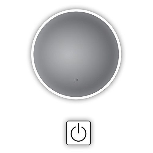 -Espejo de baño redondo, con iluminación LED, espejo “Cottbus” de 60 cm, para cuarto de baño con luz en su contorno, clase energética A+