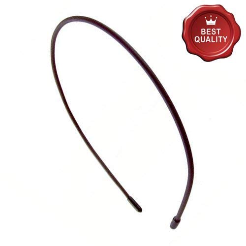 06-309 - Diadema fina para el cabello, de silicona, de 0,2 x 13 cm de diámetro - Diademas para el pelo de mujeres y niñas marrón