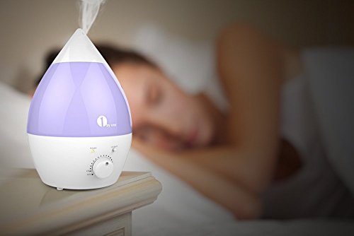 1 BY ONE Humidificador ultrasónico"No Ruido" 2.8 Litros - Luces LED de 7 Colores - con la función apagado automático para su hogar y oficina