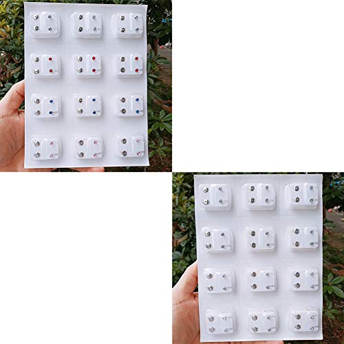 1 Caja Traspasado Pendientes De Blancos Pernos Prisioneros del Oído para Los Colores Perforación Pistola Decoraciones para El Pendiente De Las Mujeres De Reemplazo