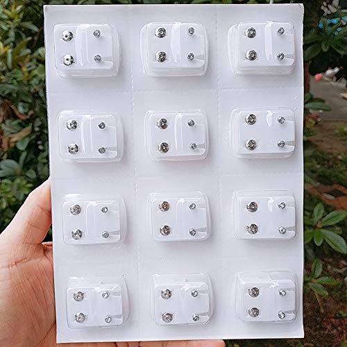 1 Caja Traspasado Pendientes De Blancos Pernos Prisioneros del Oído para Los Colores Perforación Pistola Decoraciones para El Pendiente De Las Mujeres De Reemplazo