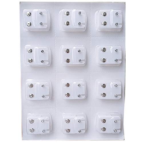 1 Caja Traspasado Pendientes De Blancos Pernos Prisioneros del Oído para Los Colores Perforación Pistola Decoraciones para El Pendiente De Las Mujeres De Reemplazo