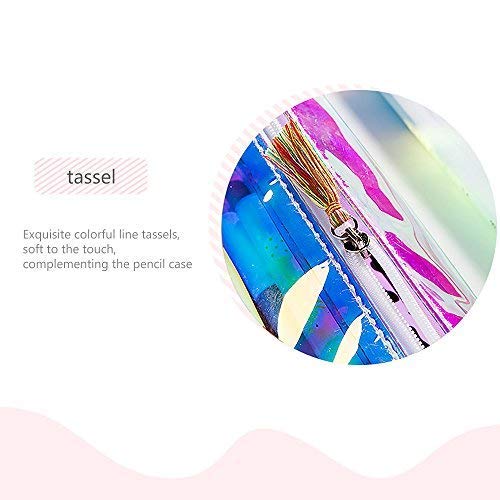 1 estuche transparente para lápices, creativo, con cremallera, de poliuretano, para guardar lápices, para adolescentes y niños