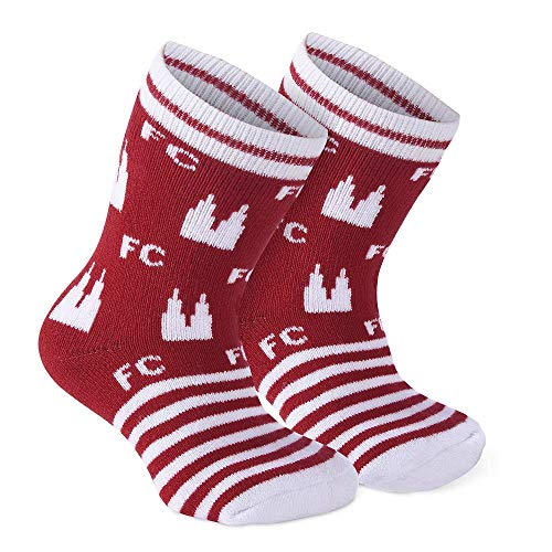 1. FC Köln Caja de Regalo para bebé (Body, Patucos, pañuelo) – Plus Gratis Pegatinas Forever Colonia, Rojo/Blanco, 74/80