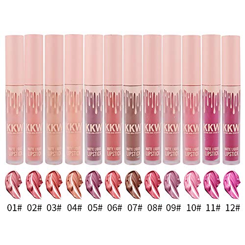 1 PC Mat Brillant À Lèvres Longue Durée Mat Waterproof Hydratant Brillant Maquillage à Lèvres Beauté Brillant Lip Gloss Mat Liquide Lipstick Matte Longue Tenue Gloss Rouge à Lèvres (02)