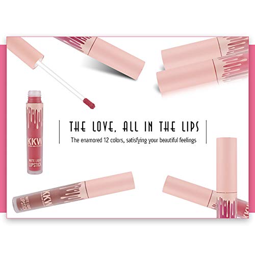 1 PC Mat Brillant À Lèvres Longue Durée Mat Waterproof Hydratant Brillant Maquillage à Lèvres Beauté Brillant Lip Gloss Mat Liquide Lipstick Matte Longue Tenue Gloss Rouge à Lèvres (02)