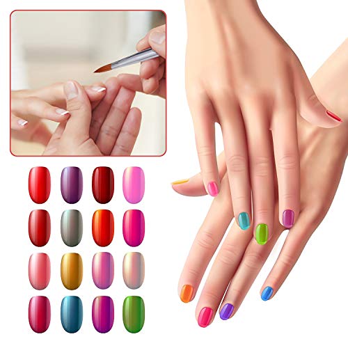 1 Unid Acrílico Nail Art Brush Rhinestone Manija Konlinsky Sable Hair Nail Tool 10 # (10#, rosado)