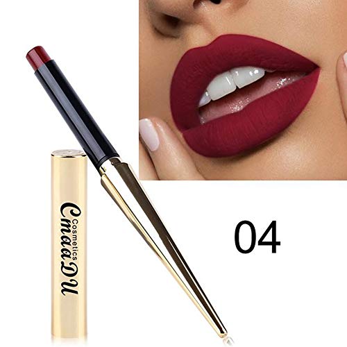 1 UNID Mate Lápiz Labial Barra labios,pintalabios,Lápiz Labial pintalabios permanente,pintalabios mate Pintalabios de Mate Larga Duración Barra Labiales Impermeable Lápiz Labial(04)