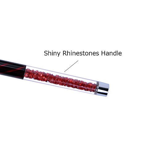 1 unid pincel de uñas acrílicas Kolinsky tamaño 10# mango de diamantes de imitación herramientas profesionales para uñas