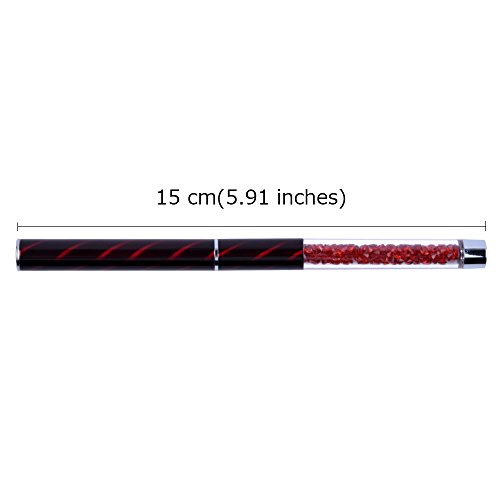 1 unid pincel de uñas acrílicas Kolinsky tamaño 10# mango de diamantes de imitación herramientas profesionales para uñas